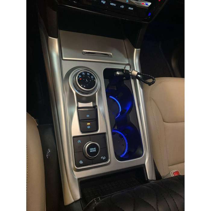 Center Console Gear Shifter Cup Panel Decoration Sticker Trim for Explorer U625 2020 2021 Matte Silv