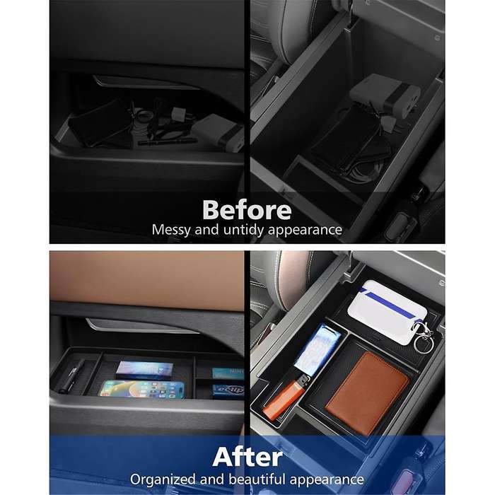 Center Console Lower Organizer + Armrest Storage Box for 2022 2023 2024 Interior Accessories 2PCS