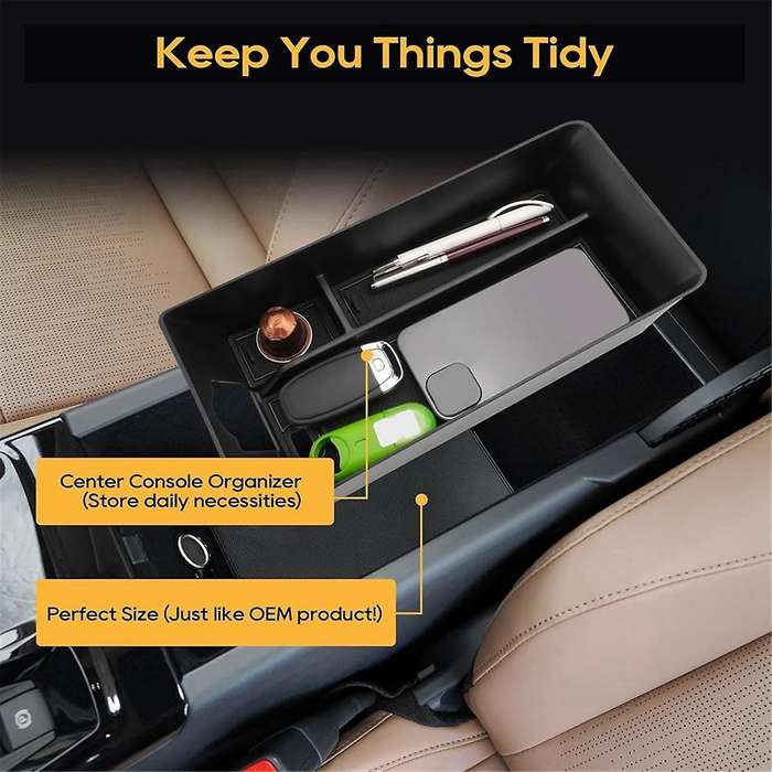 Center Console Organizer Armrest Storage Box Tray for LE/SE/XLE/XSE 2024 2025 Accessories