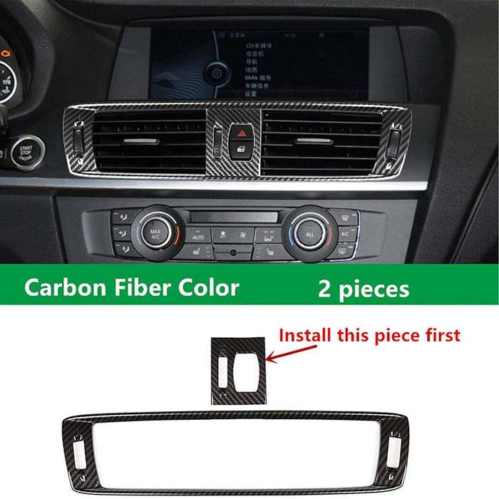 Center Control Air Outlet Decoration Frame Cover Trim for - X3 F25 Carbon Fiber Style Air Conditione