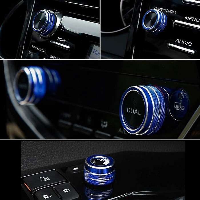 Center Knobs Air Conditioning AC Rings Button+Audio+Function+Rear Mirror Knob Switch Trim for 2018-2
