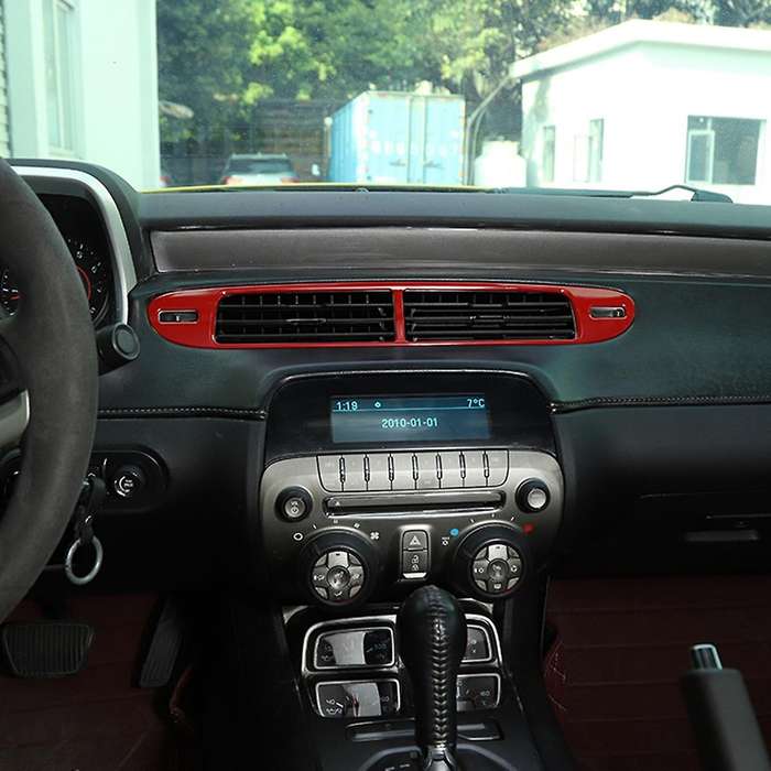 Central Air Outlet Panel Decoration Cover Stickers Interior Accessories for 2010-2015,Red