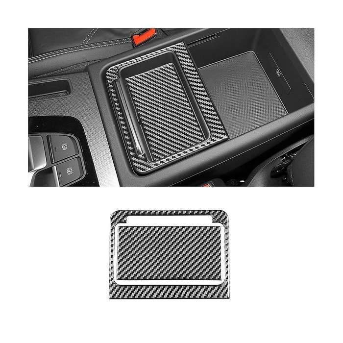 Central Console Storage Box Panel Cover Trim Sticker Decoration Carbon Fiber for Q5 2018-2023 Inter