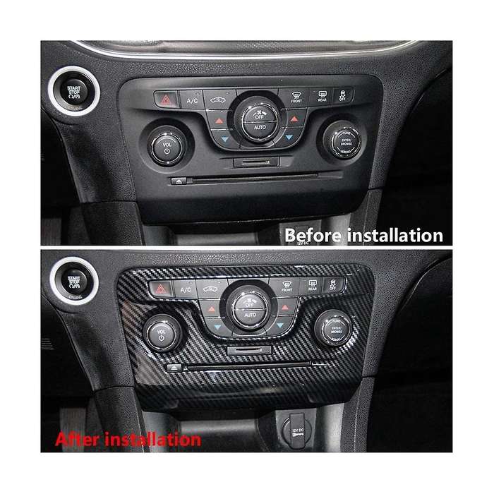 Central Control A/c Air Conditioner Panel Cover for Charger 2011-2014 Accessories ,abs Carbon Fiber