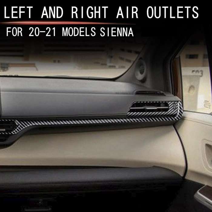 Central Control Air Outlet Framer Button Frame Trim Decorative Strip Carbon Fiber Pattern for Sienna