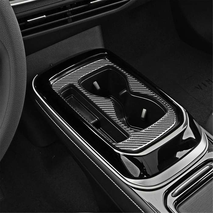 Central Console Water Cup Holder Frame Panel Cover Trim Carbon Fiber for ID.4 ID4 2021 2022 2023 Int