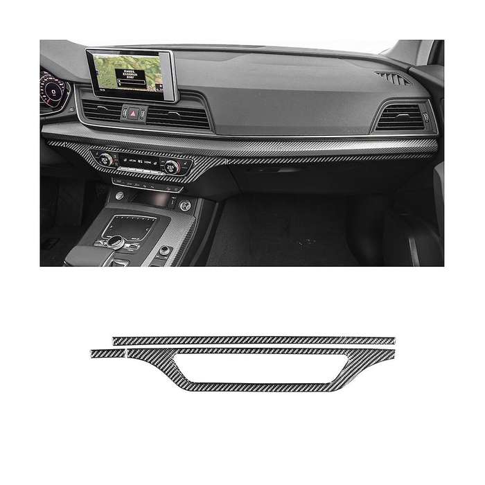 Central Control Cd Panel Cover Trim Frame Sticker Decoration Carbon Fiber for Q5 2018-2023 Interior
