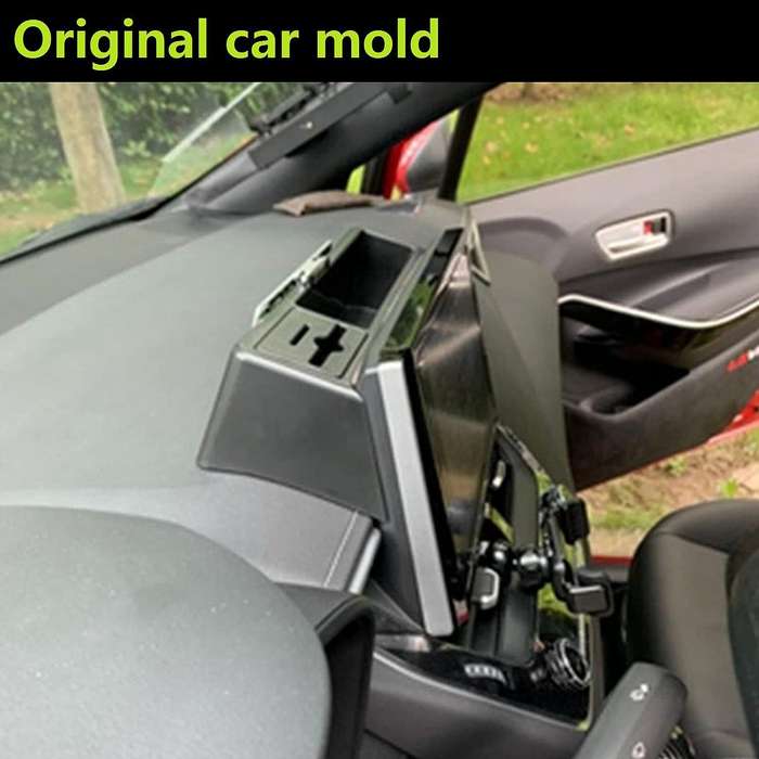 Central Control Dashboard Storage Box for 2019+ Accessories Organizer Card Holder with Number Plate