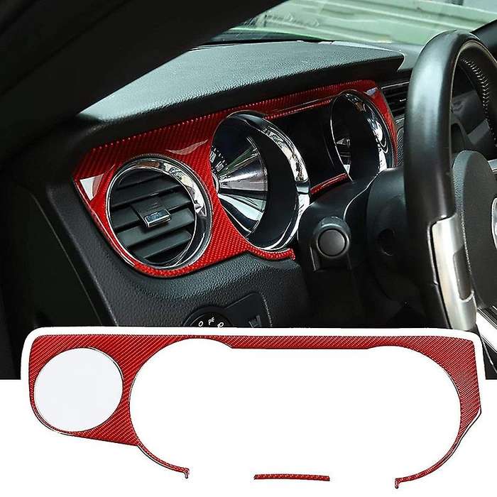 Central Control Dashboard Interior Trim Cover Kit for 2009-2013 Car Interior Accessories, Red Carbon