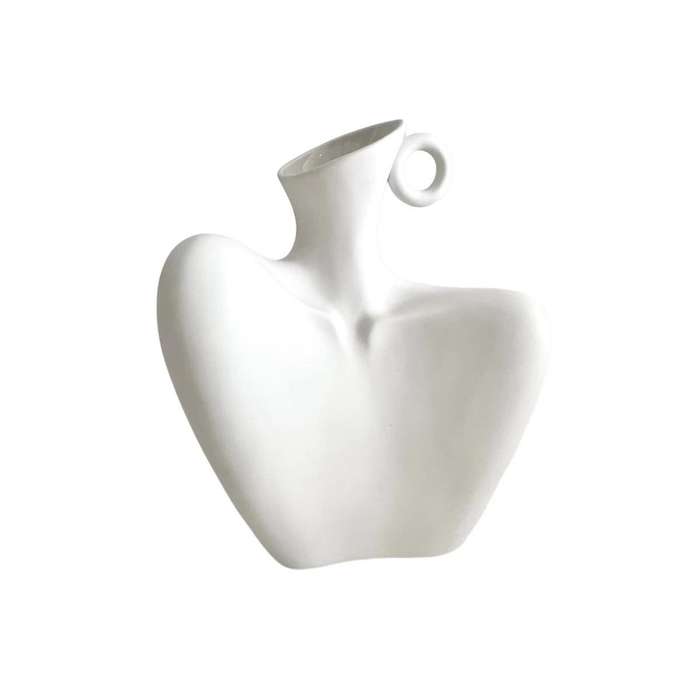 Ceramic Female Form Body Shape Flower Vase Minimalist Small Ceramic Flower Vase White Body Statue fo
