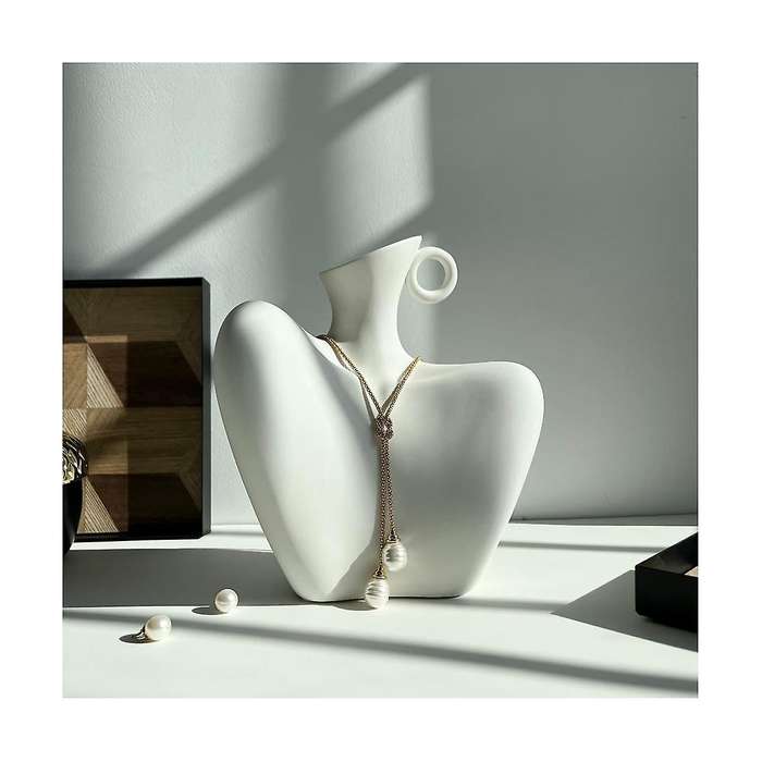 Ceramic Female Form Body Shape Flower Vase Minimalist Small Ceramic Flower Vase White Body Statue fo