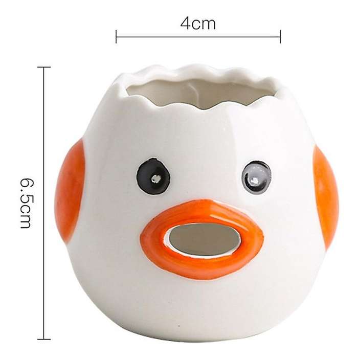 Ceramic Egg White Protein Separator Household Egg Yolk Filter Easy to Clean,Orange