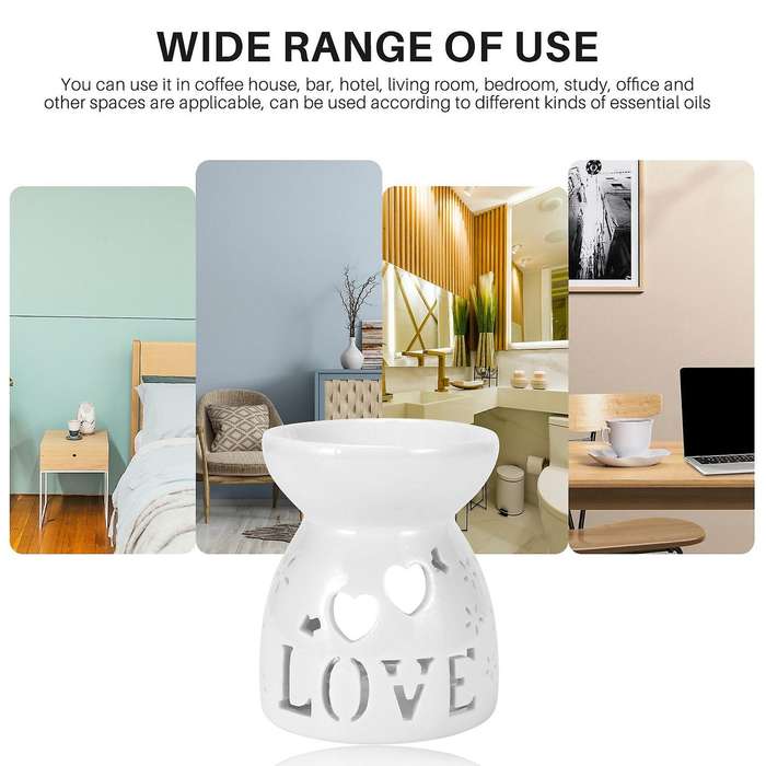 Ceramic Diffuser Candle Burner Ceramic Burning Essential Oils Diffusers Aromatic Lamp -love