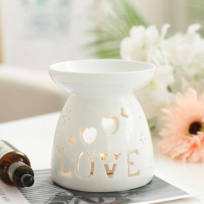Ceramic Diffuser Candle Burner Ceramic Burning Essential Oils Diffusers Aromatic Lamp -love
