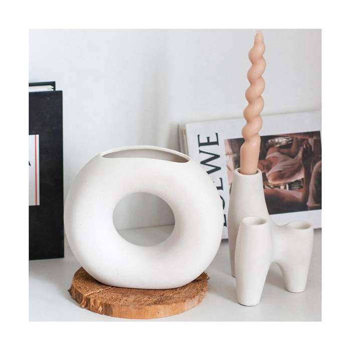 Ceramic Vase Flower Vases for Living Room Centerpiece Dining Table Bookshelf Kitchen Office Decorat