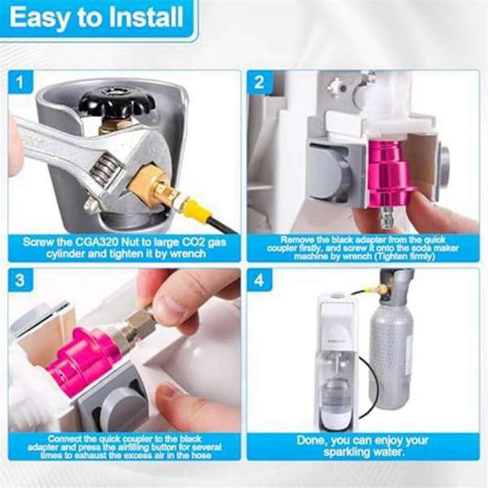 CGA320 Quick Connect Adapter Terra DUO Art to External Co2 Tank Adapter Hose Kit