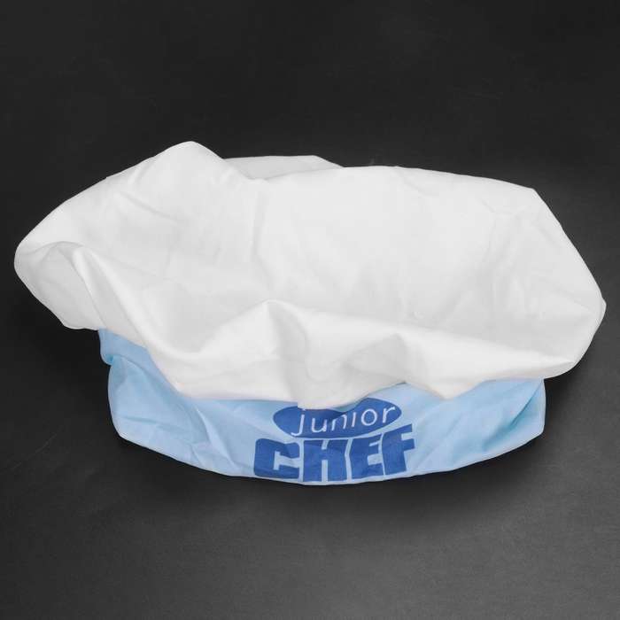 Childs Kids Chef Hat Apron Cooking Baking Boy Girl Chefs Junior Gift (Blue)
