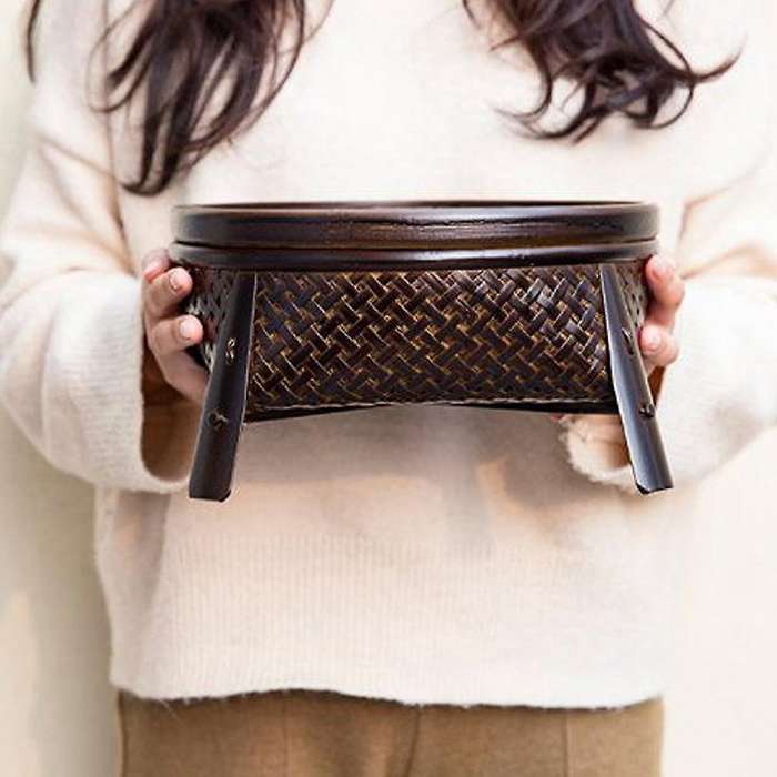 Chinese Style Handmade Bamboo Woven Tea Tray Tea Table Tea Set Box