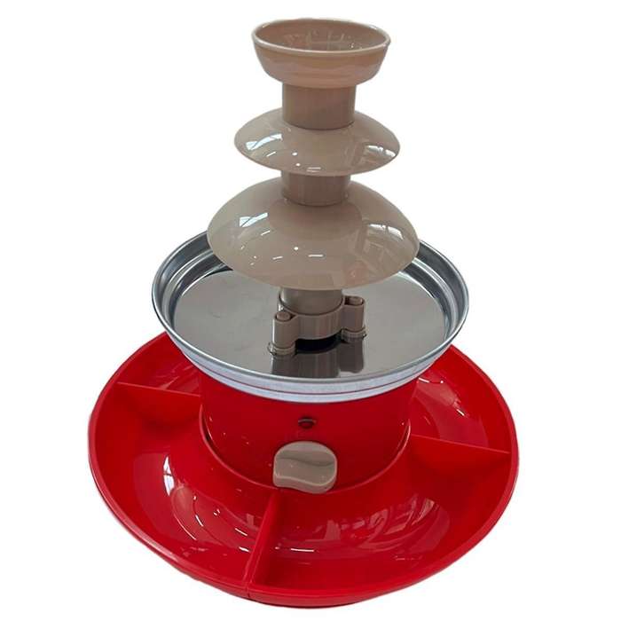 Chocolate Fountain Mini Fondue Set with Serving Tray Included,electric 3-tier Machine with Hot Melt