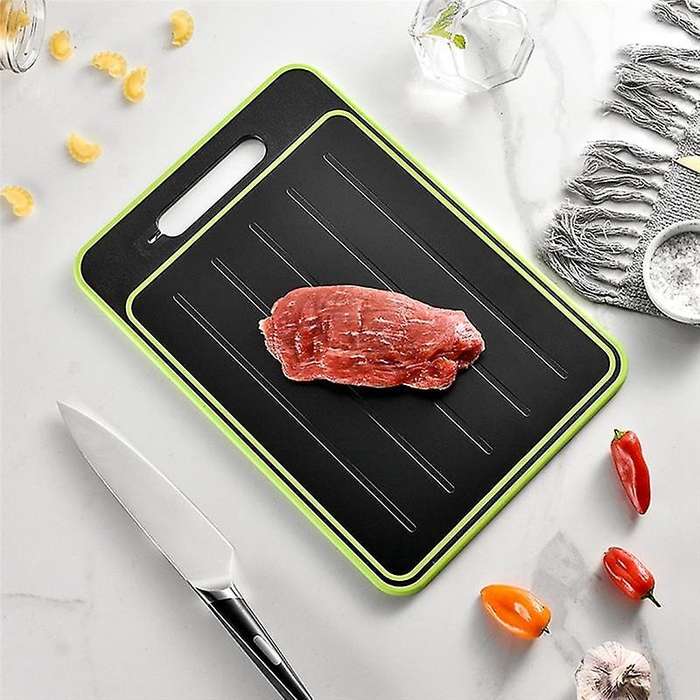 Chopping Board with Defrosting Function - Twin Pack - 3x Faster -with Integrated Knife Sharpener An