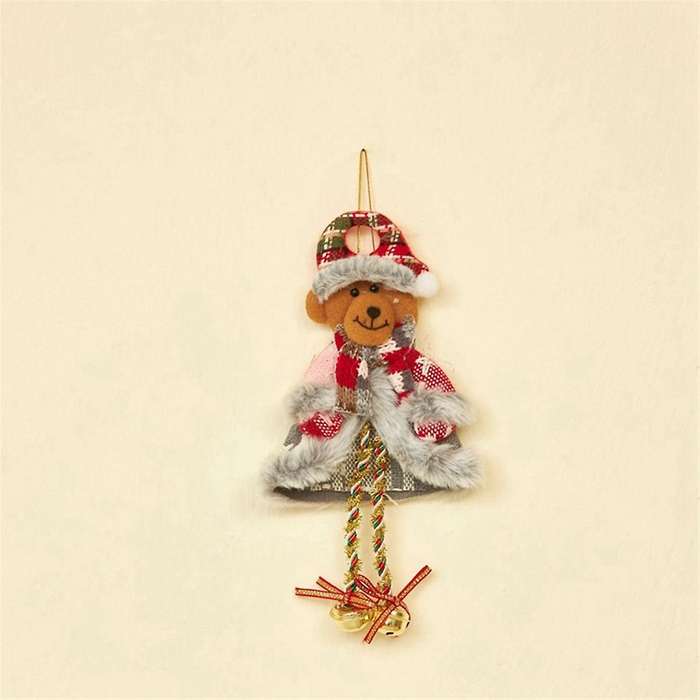 Christmas Bell ---bear Hanging Doll Ornaments Xmas Tree Window Fireplace Hanging Decorations