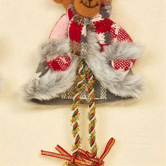 Christmas Bell ---bear Hanging Doll Ornaments Xmas Tree Window Fireplace Hanging Decorations