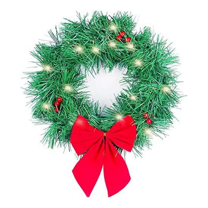 Christmas Decor Wreath with Lights, Fits Car,Truck,Door Decoration,Mounting Equipment Included
