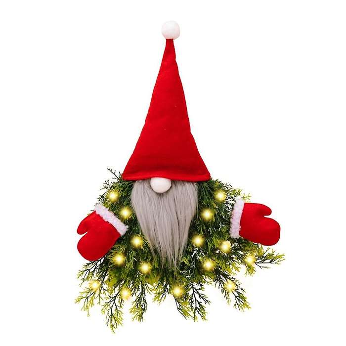 Christmas Decorations Glowing Faceless Old Man Christmas Wreath Hanging Window Decoration Door Hangi