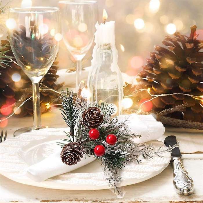 Christmas Napkin Rings Set Of 6, Napkin Holder Rings