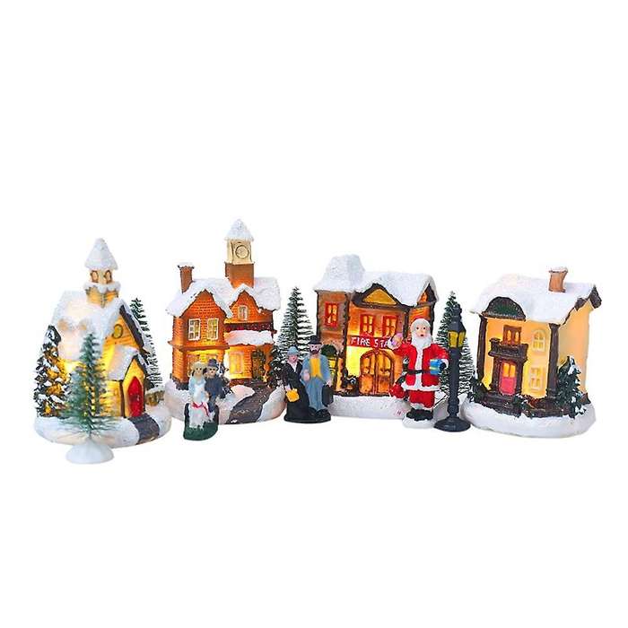 Christmas Party Home Decor Glowing Christmas Houses Village Christmas Decorations Snow House with Li
