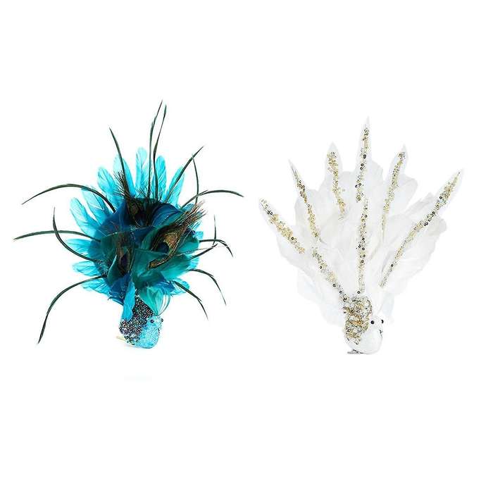Christmas Ornaments Decorations -2pcs The Spreads Its Tail Pendant for Christmas Decor Party Suppli