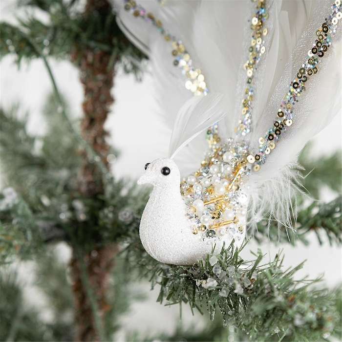Christmas Ornaments Decorations -2pcs The Spreads Its Tail Pendant for Christmas Decor Party Suppli