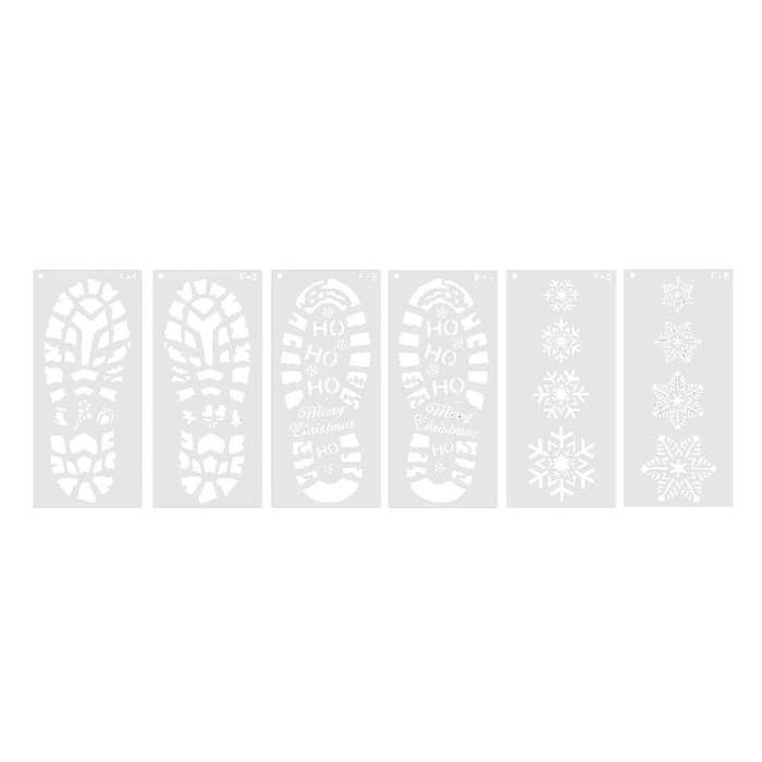 Christmas Stencils for Painting Santa Footprints for Floor, Santa Boot Prints and Snowflake Stencils
