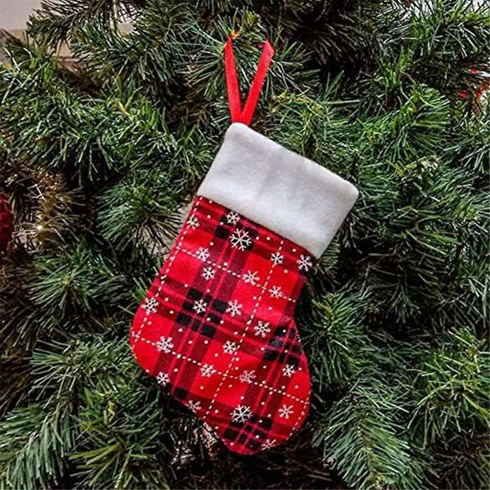 Christmas Stocking,Xmas Ornament- Snowflakes Printed Stand Hanger Kitchen Silverware Holder Knives P