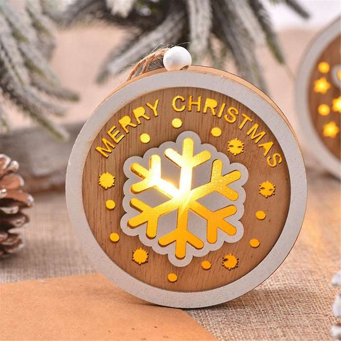 Christmas Tree Pendant,Merry Xtmas Ornaments,Merry Christmas Round Wooden Sign Reusable Wood Sign fo