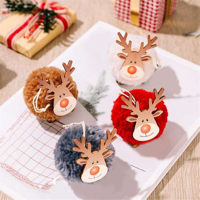 Christmas Tree Pendant Wood -hanging Pendant Xmas Reindeer Ornaments Christmas -decor Christmas Tre