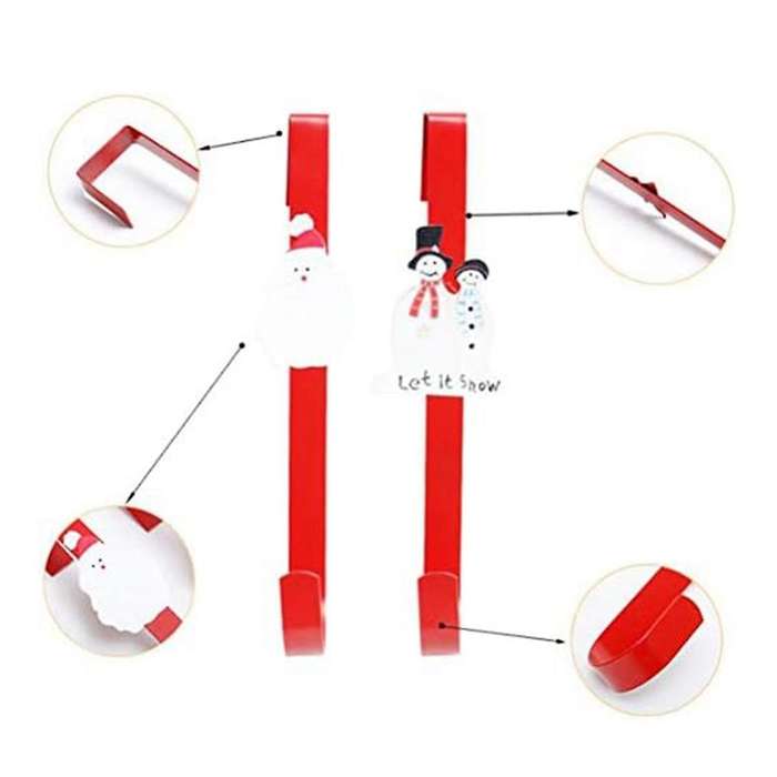 Christmas Wreath Hanger for Front Door, Metal Wreath Hook Hangers Christmas Wreath Hanging Hook Door