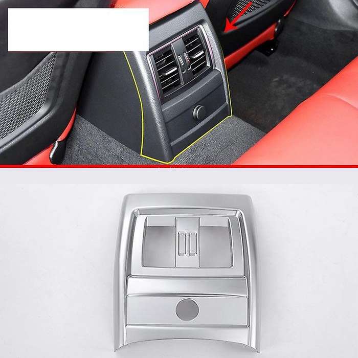 Chrome ABS Rear Armrest Box Air Conditioning Socket Frame Cover Trim for - 3 Series F30 GT F34 320 2
