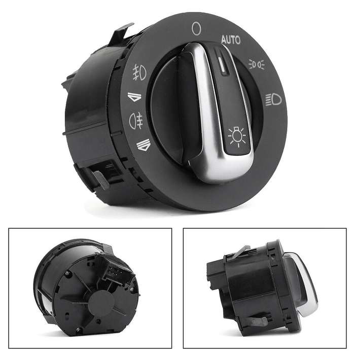 Chrome Auto Headlight Fog Light Control Knob Switch for A6 S6 C6 Allroad 2004-2011 2006-2015 4F19415