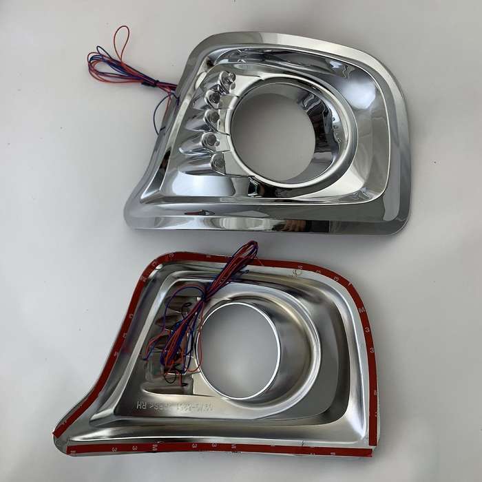 Chrome Front Bumper Fog Light Lamp Frame Cover Trim with Light for 2008-2011