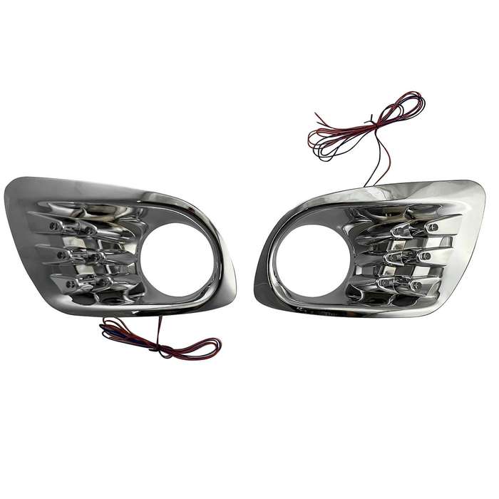 Chrome Front Bumper Fog Light Lamp Frame Cover Trim with Light for 2005 Car Accessories
