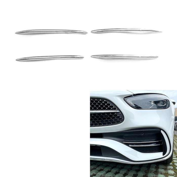 Chrome Front Bumper Lower Grille Frame Fog Light Cover Trim for C-Class W206 2021 2022 Wind Knife St