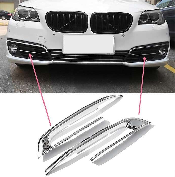 Chrome Front Fog Lamp Frame Decoration Cover Trim Strip Exterior Accessories for 5 Series 520I 528I