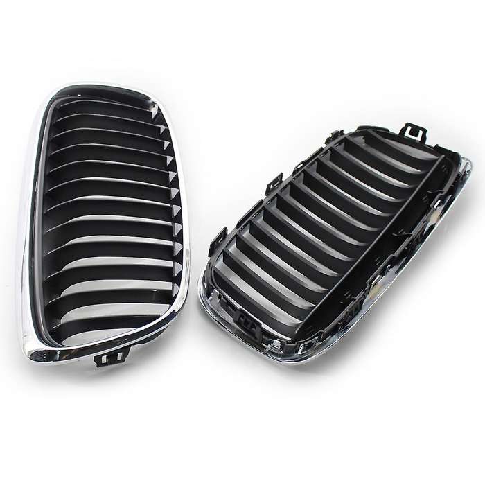 Chrome Front Hood Kidney Grille Grill for  F45 2-Series 2015-2018 Front Bumper Grille 51137379609, 5