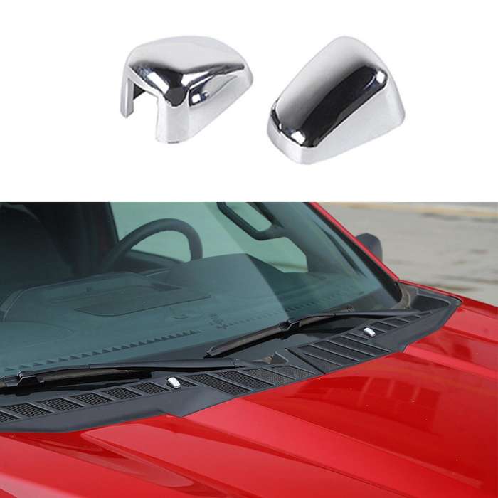 Chrome Front Windshield Wiper Nozzle Decoration Cover Trim