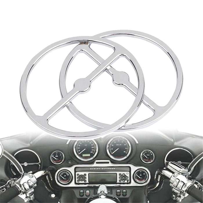 Chrome Front Speaker Grill Trim Cover for Street Glide FLHT FLHX