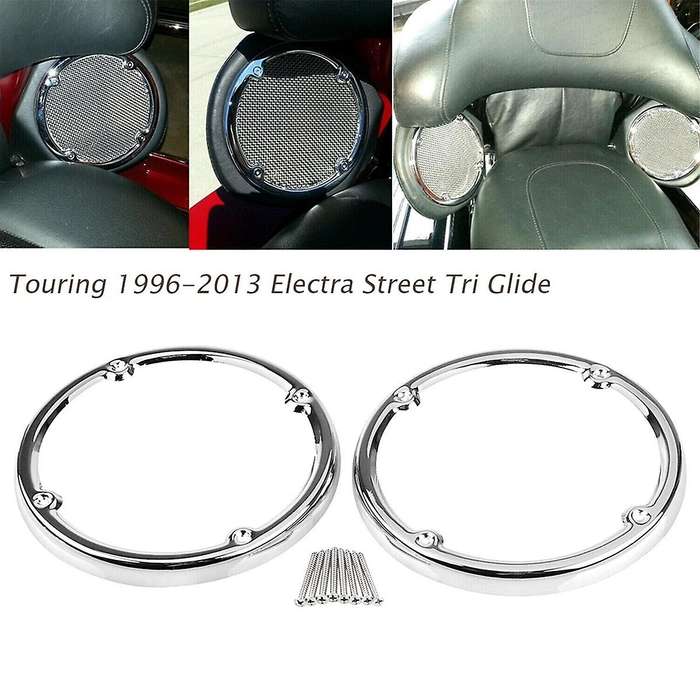 Chrome Rear Tour-pak Speaker Trim for Street Glide Classic Flhtc