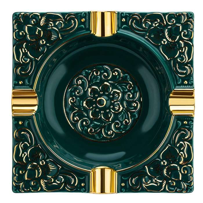 Cigar Ashtray Cigar Holder Ceramic Ashtray Retro Pattern Tray Design for Outdoor Patio Household Off
