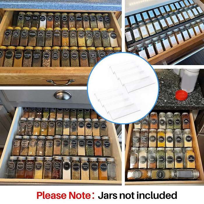 Clear Acrylic Spice Drawer Organizer,seasoning Jars Drawers Insert,kitchen Spice Rack Tray for Drawe