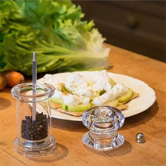 Clear Acrylic Grinder Chili Cumin Pepper Grinder Includes Precision Mechanism and Premium Quality Se